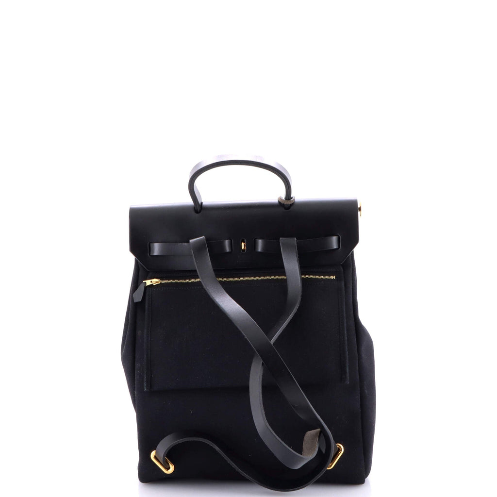 Herbag A Dos Zip Backpack Toile and Leather
