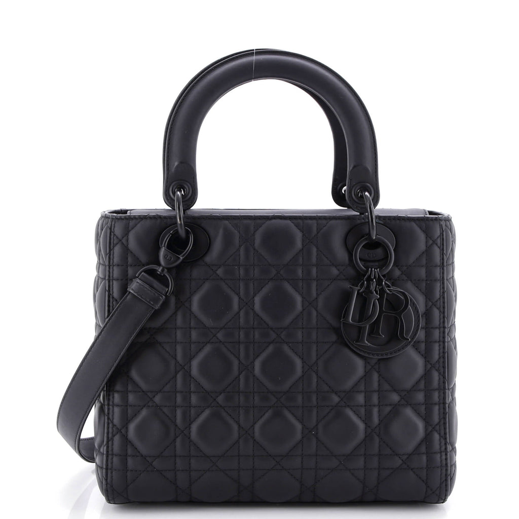 Ultra Matte Lady Dior Bag Cannage Quilt Calfskin Medium