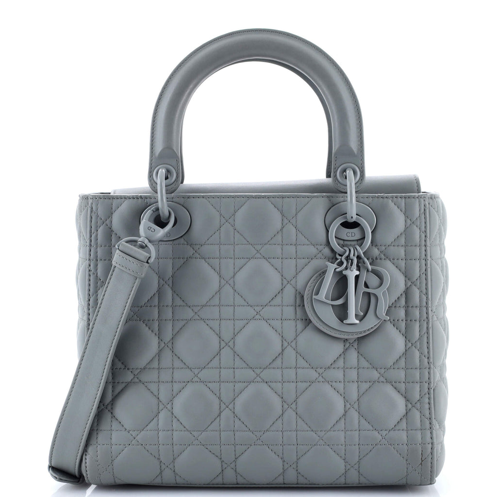 Ultra Matte Lady Dior Bag Cannage Quilt Calfskin Medium