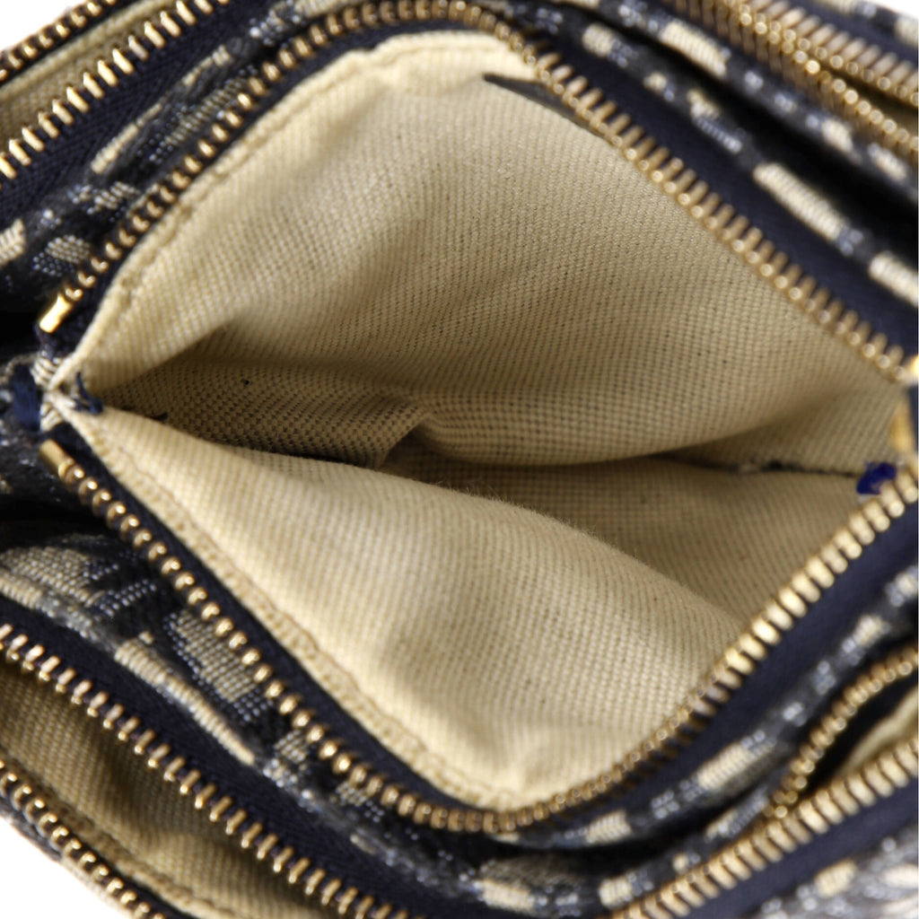 Saddle Triple Zip Crossbody Pouch Oblique Canvas