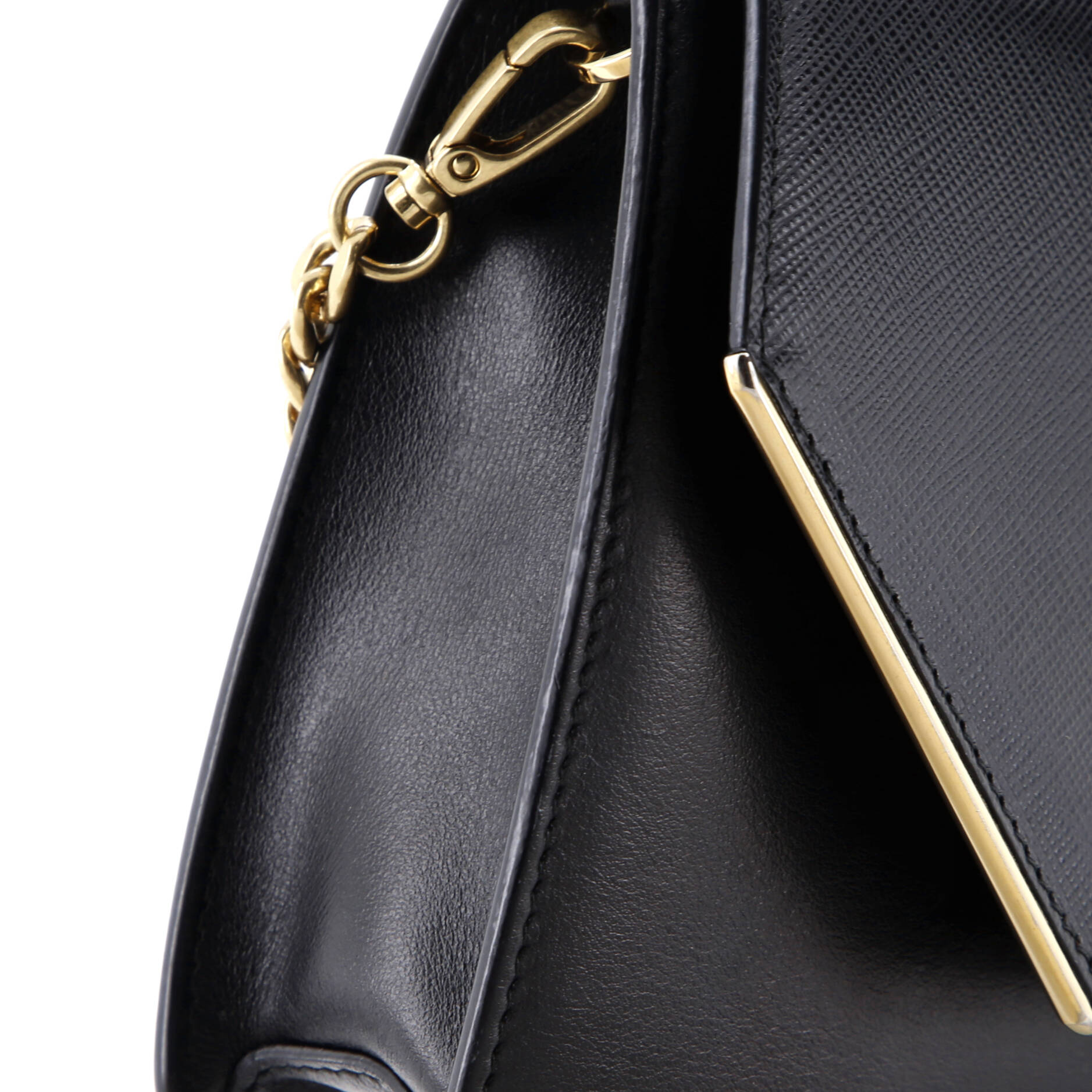 Convertible Flap Clutch with Chain City Calf and Saffiano
