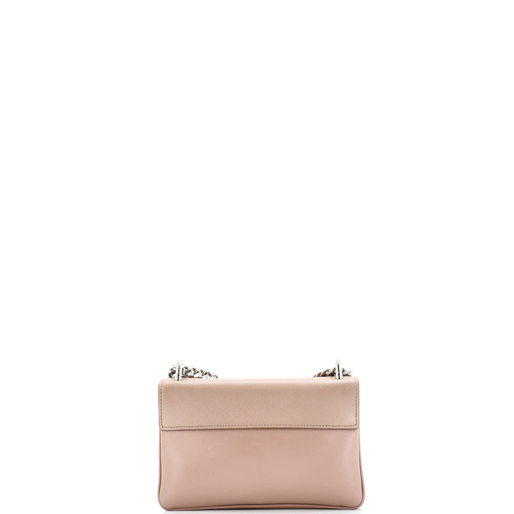 Chain Flap Crossbody Bag Saffiano and Soft Calf Small
