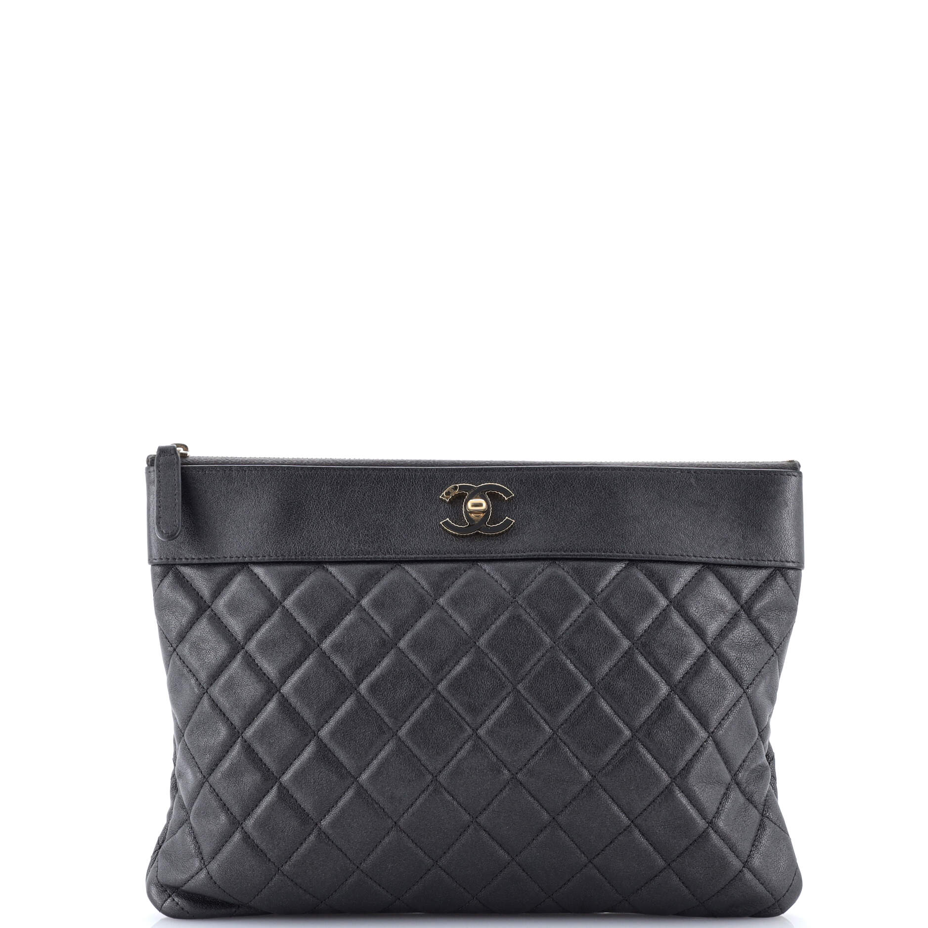 Mademoiselle Vintage O Case Clutch Quilted Sheepskin Medium