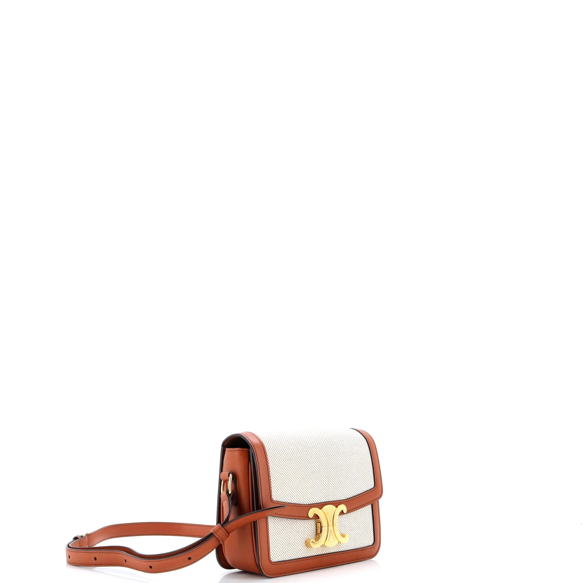 Triomphe Shoulder Bag Canvas with Leather Teen