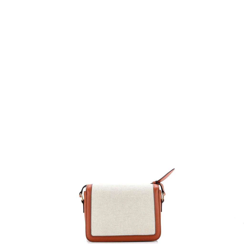 Triomphe Shoulder Bag Canvas with Leather Teen