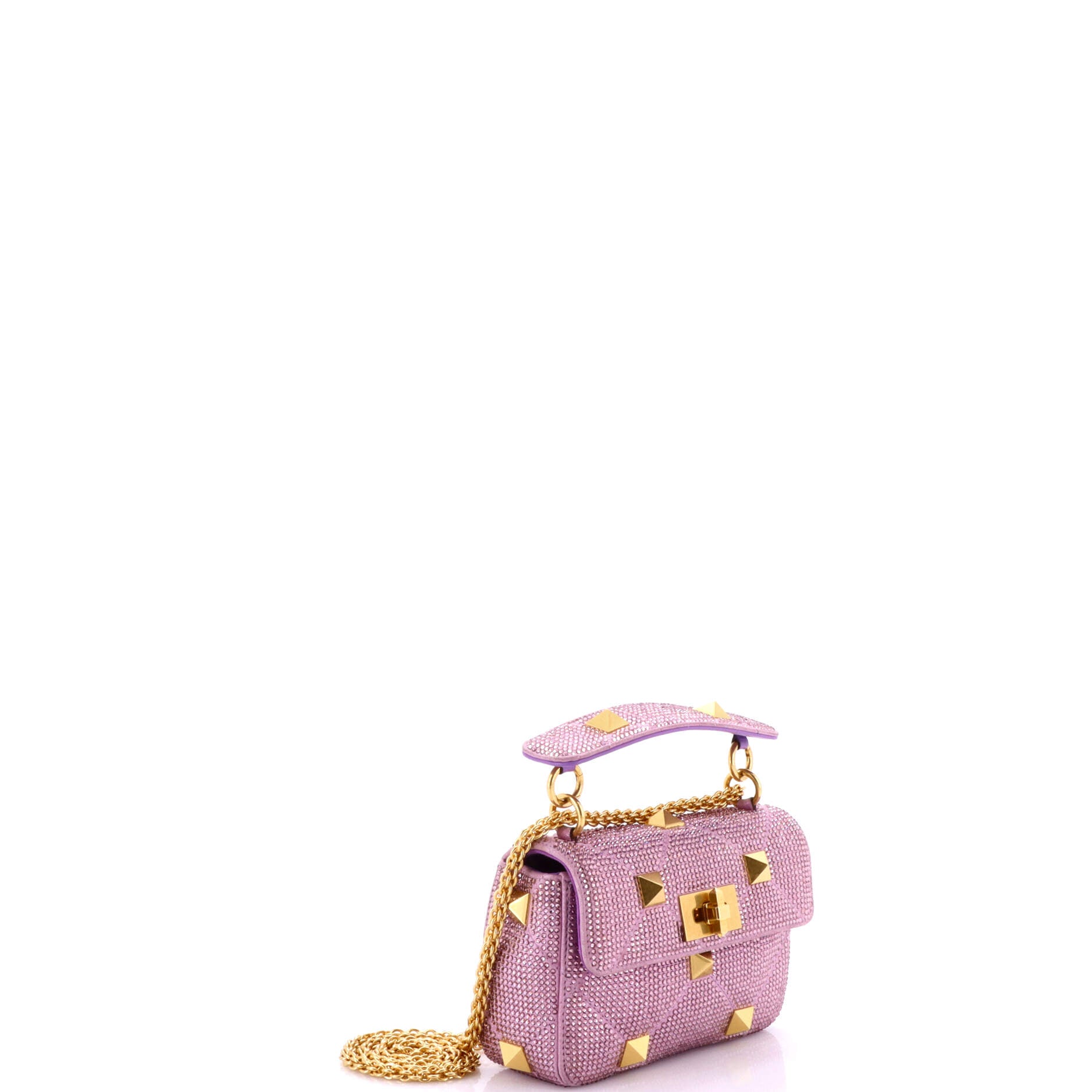 Roman Stud Flap Bag Embellished Suede Small