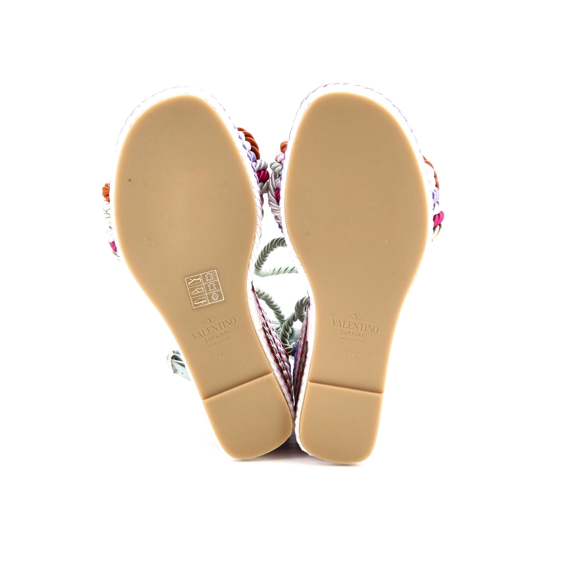 Women's Rockstud Torchon Espadrille Wedge Sandals Leather and Cord