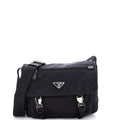 Double Buckle Flap Messenger Bag Tessuto Large