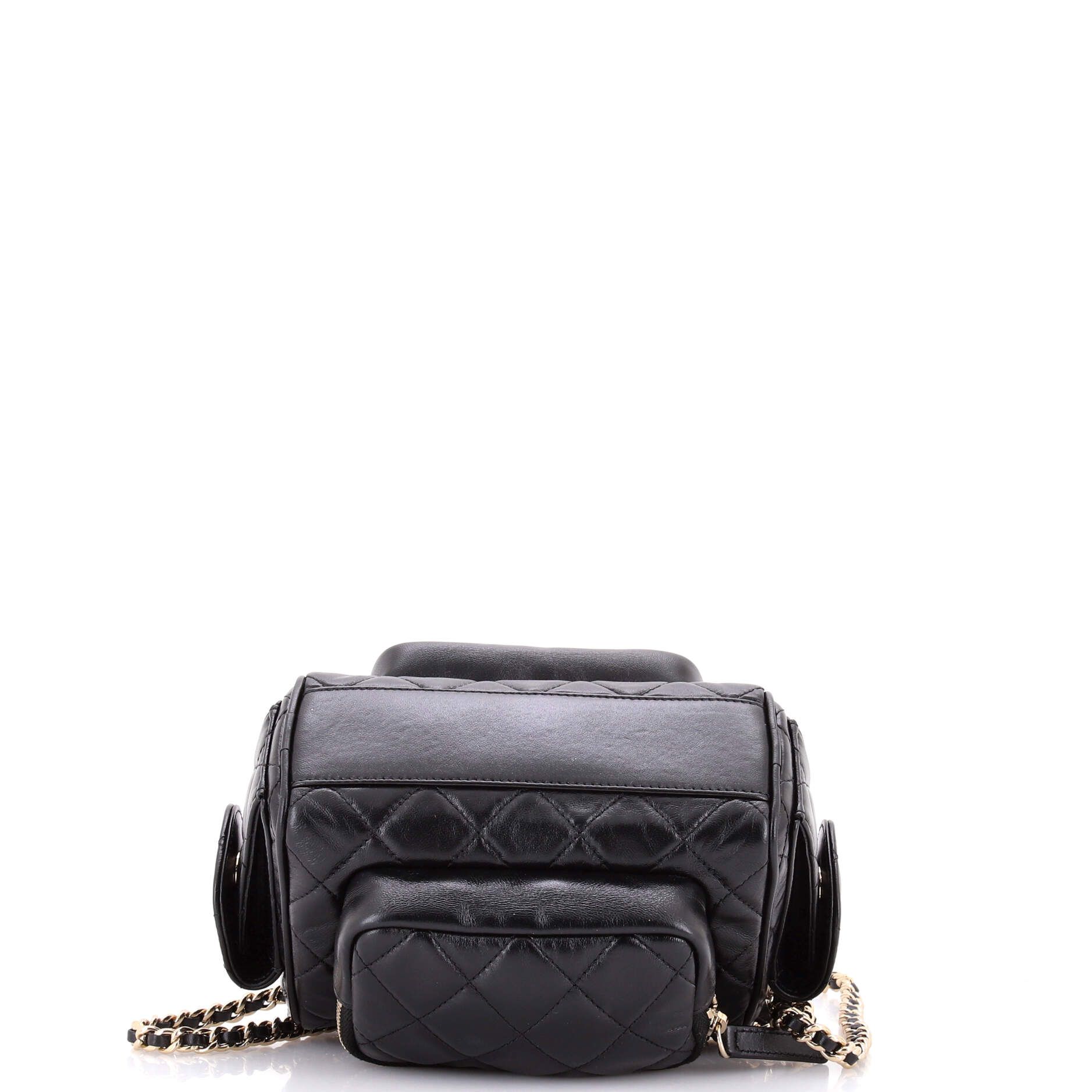 Multipocket Camera Case Quilted Crumpled Lambskin Small