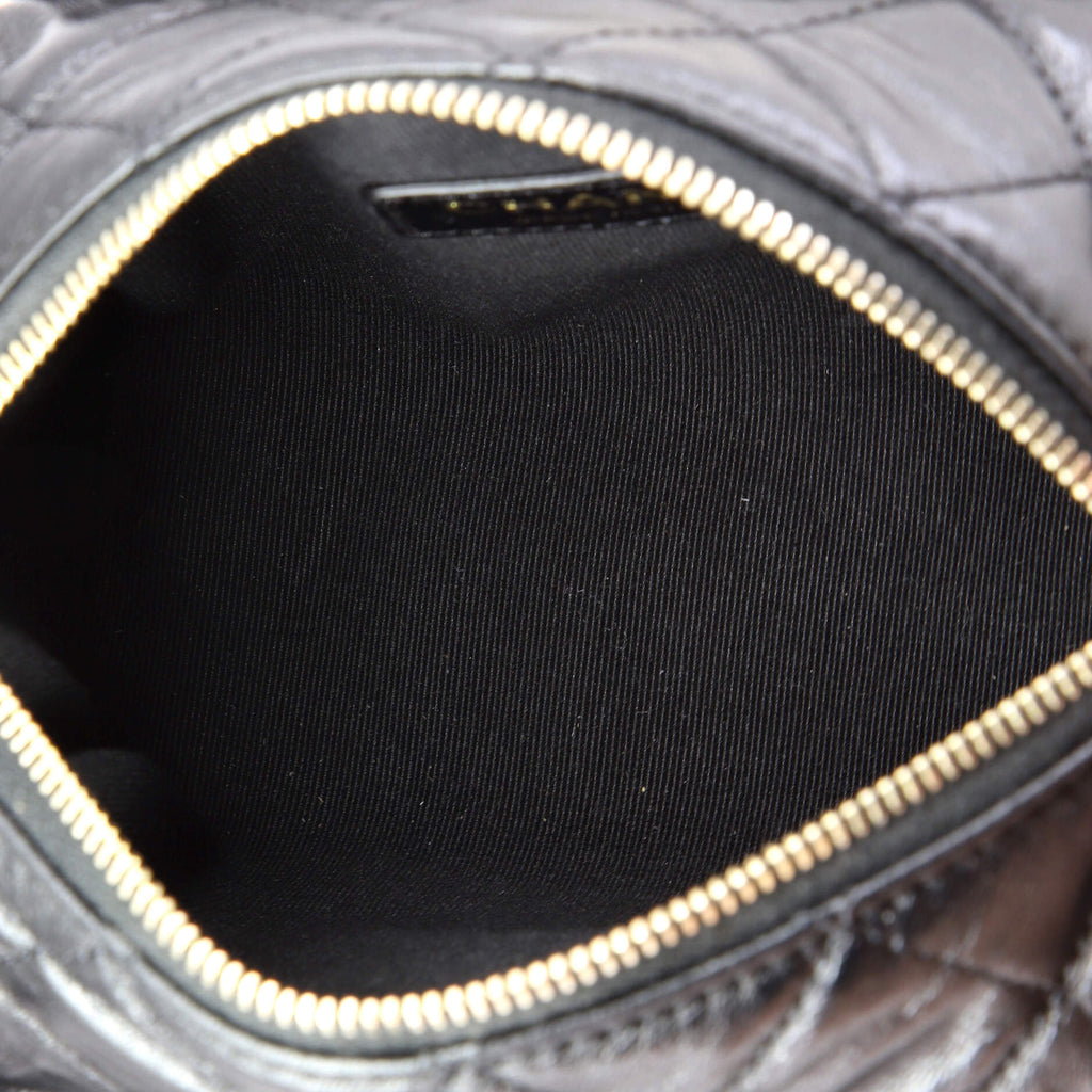 Multipocket Camera Case Quilted Crumpled Lambskin Small