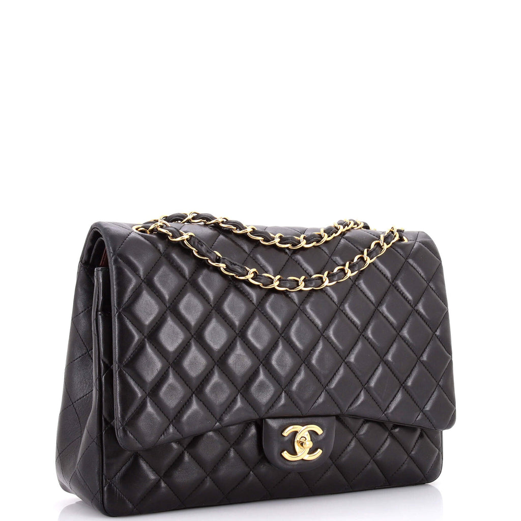 Classic Double Flap Bag Quilted Lambskin Maxi