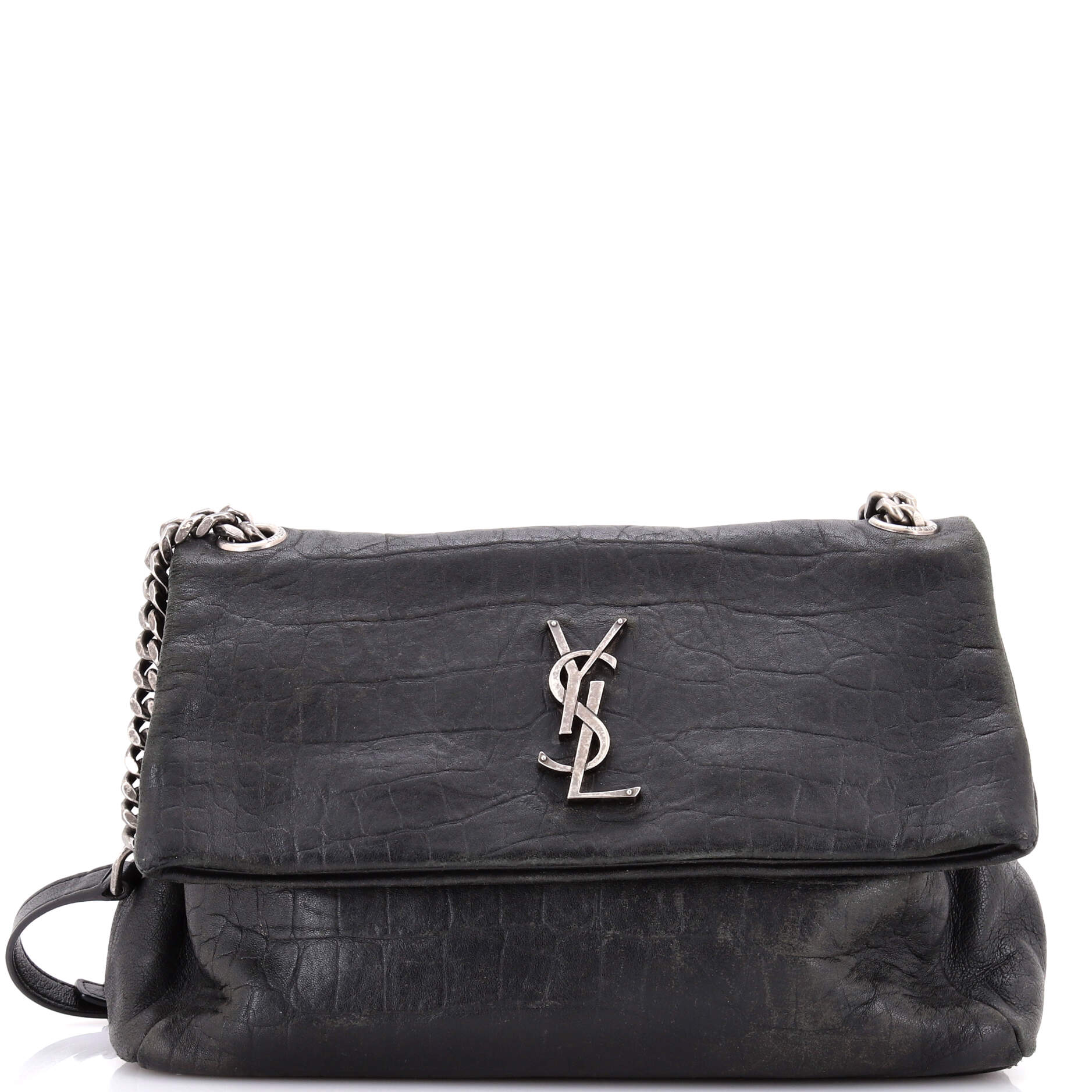 West Hollywood Shoulder Bag Crocodile Embossed Leather Medium