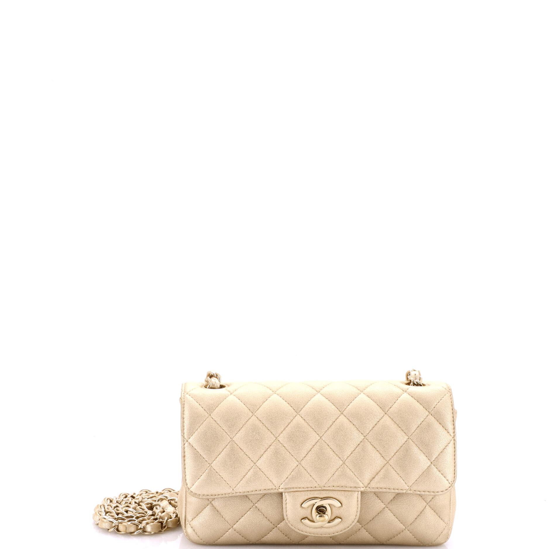 Classic Single Flap Bag Quilted Metallic Lambskin Mini