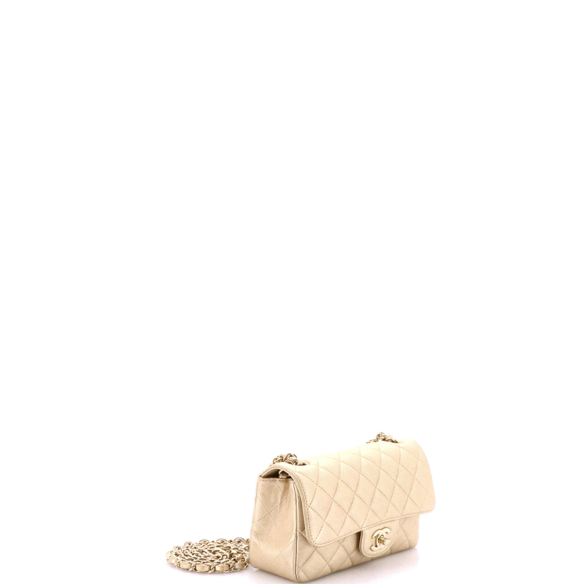Classic Single Flap Bag Quilted Metallic Lambskin Mini