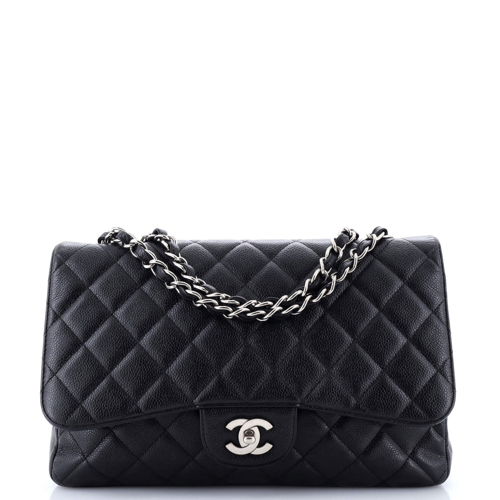 Vintage Classic Single Flap Bag Quilted Caviar Jumbo