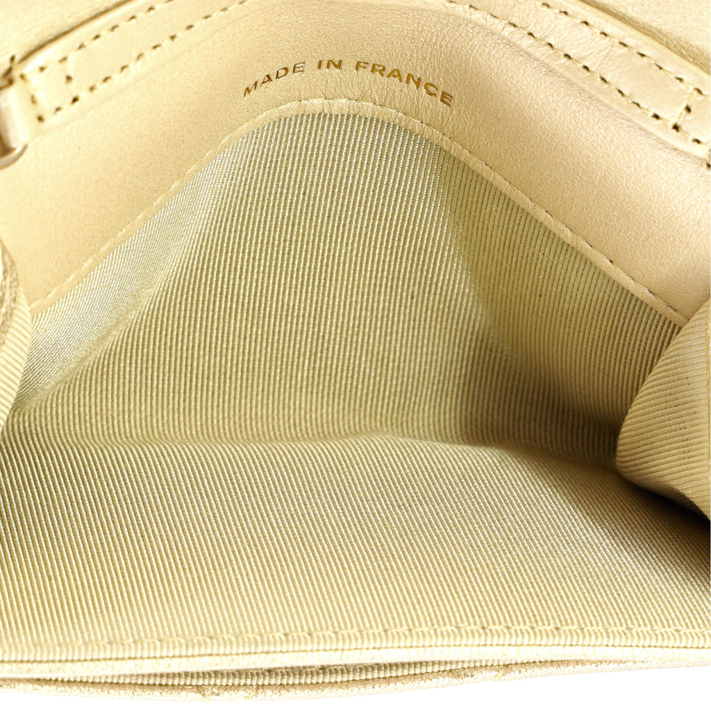 Classic Flap Chain Belt Bag Quilted Metallic Lambskin Mini