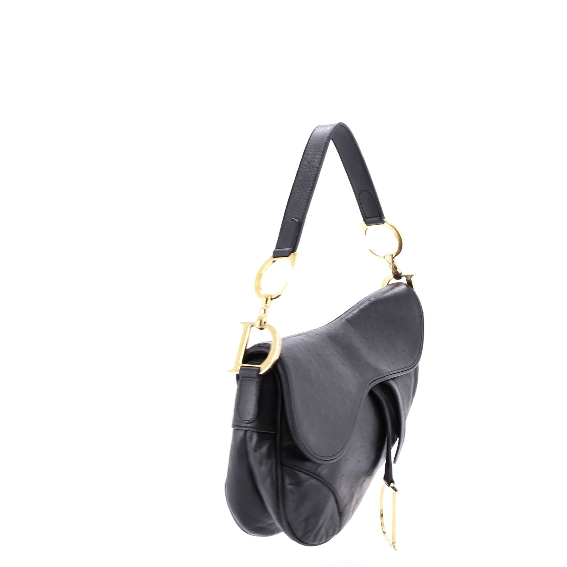 Vintage Saddle Bag Ostrich Medium