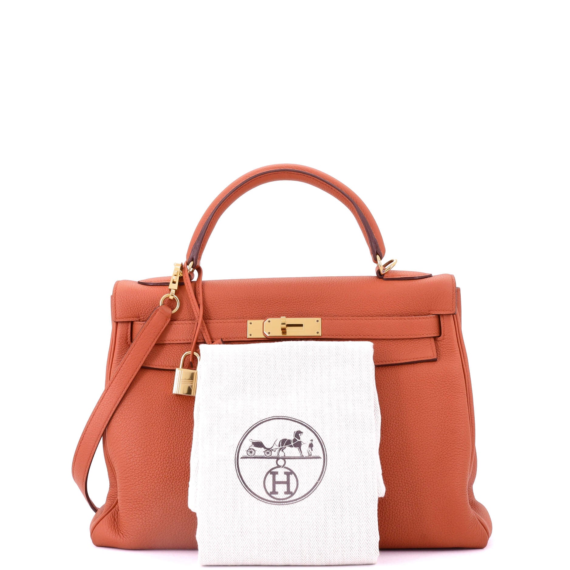 Kelly Handbag Terre Battue Togo with Gold Hardware 32