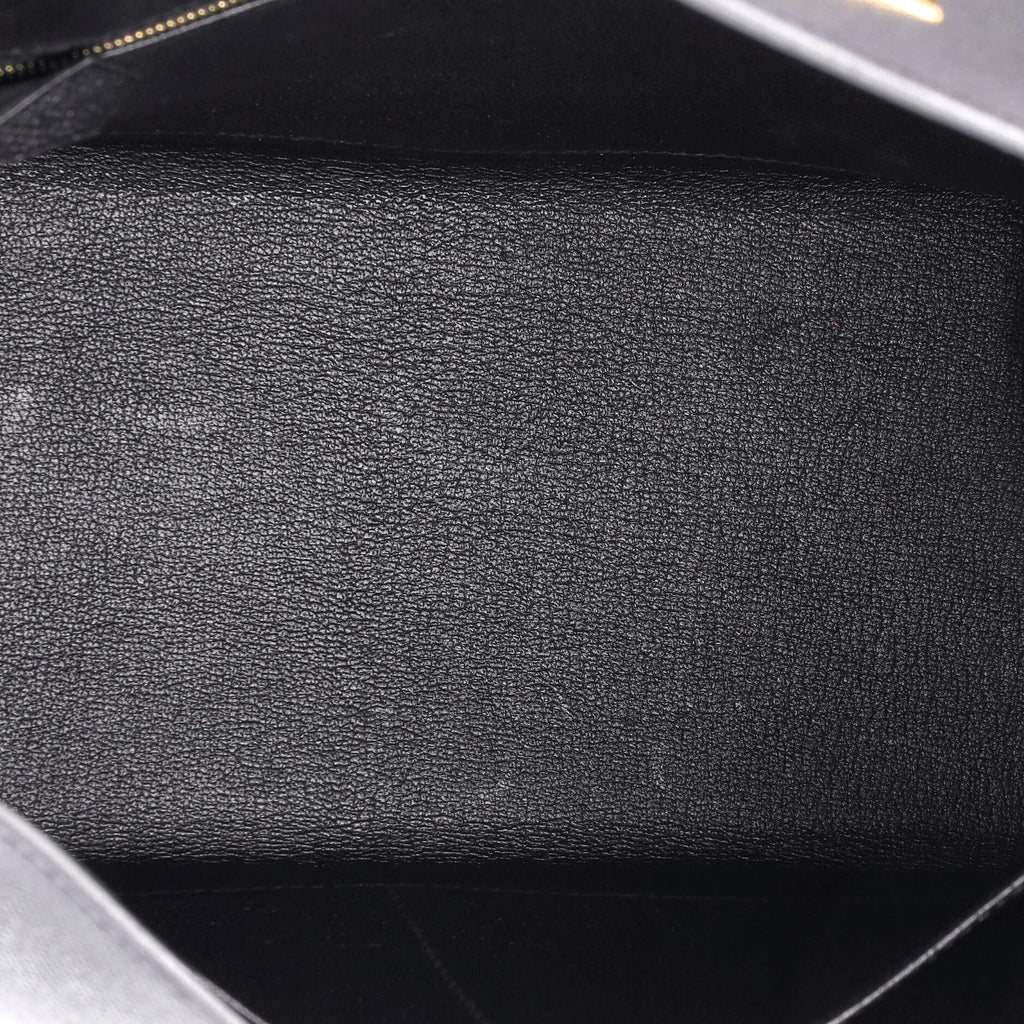 Kelly Handbag Noir Epsom with Gold Hardware 32