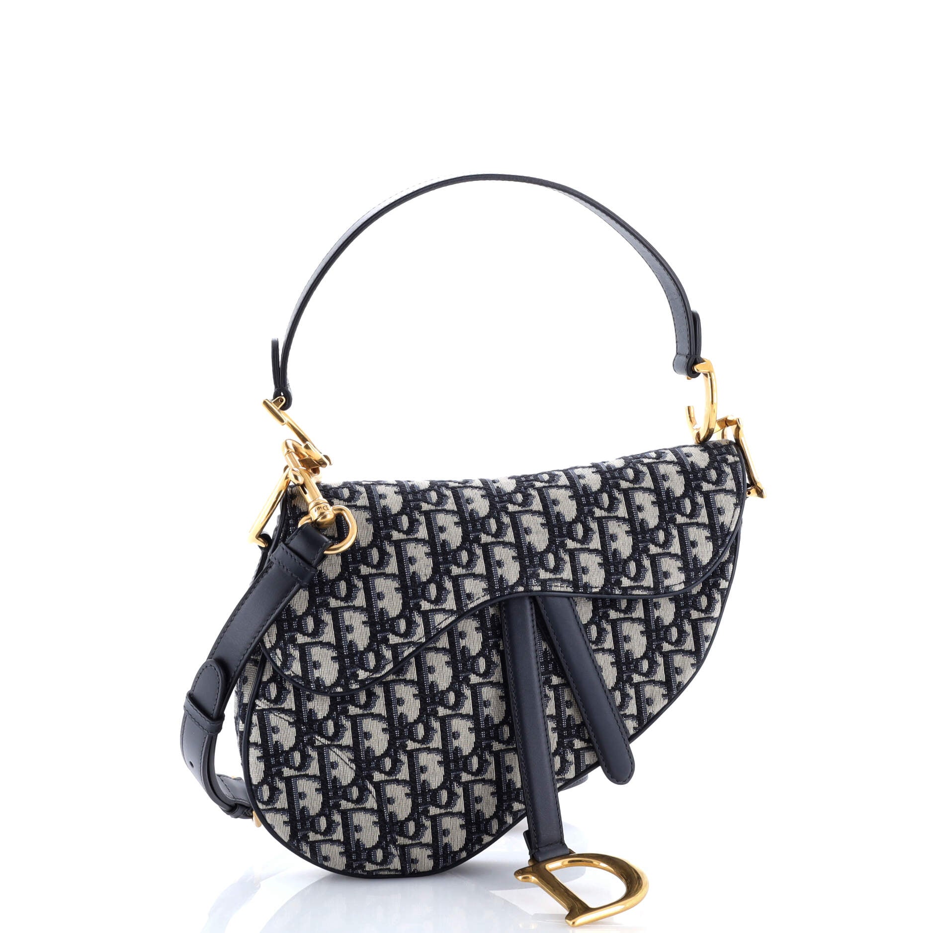 Saddle Handbag with Strap Oblique Canvas Medium