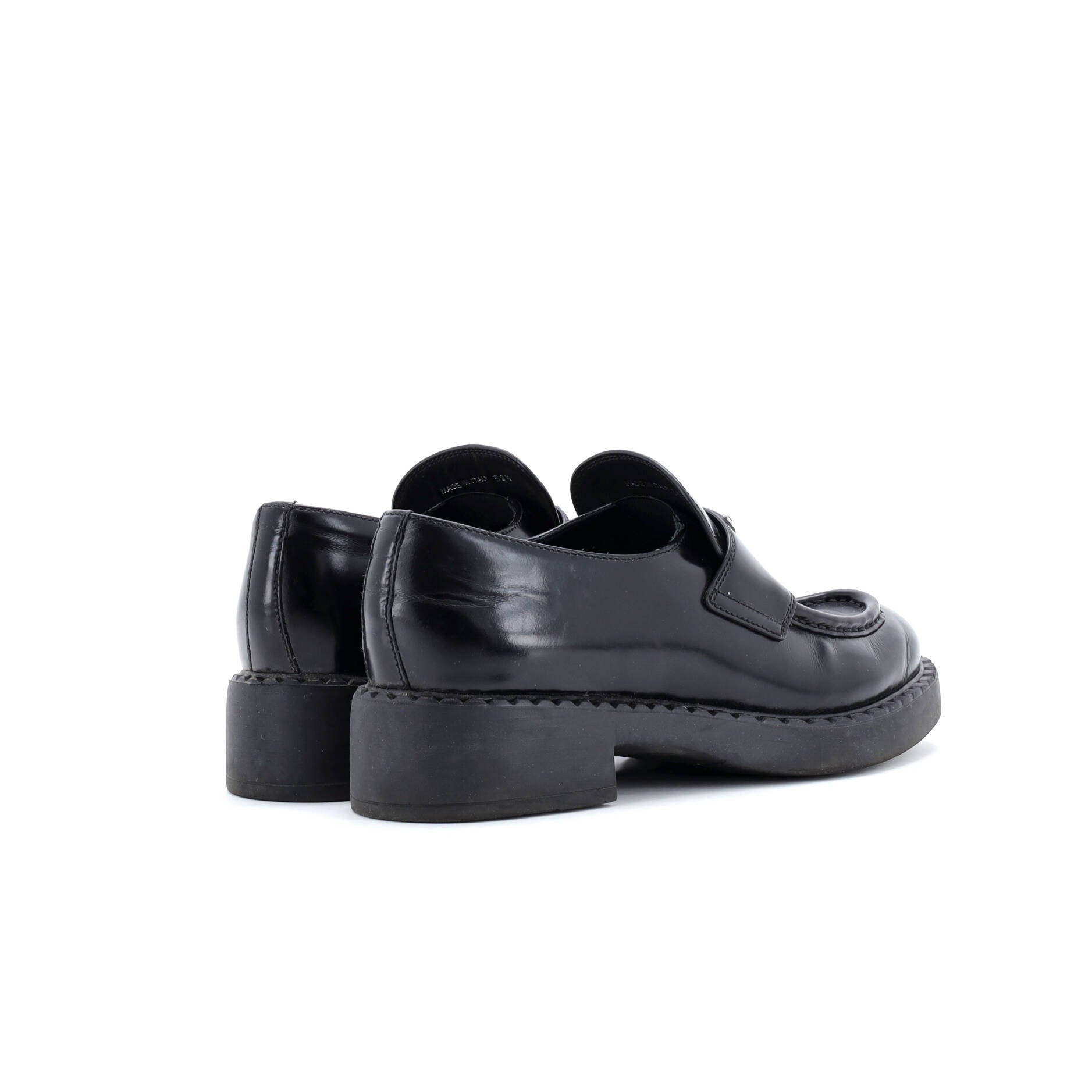 Women's Triangle Logo Loafers Spazzolato Leather