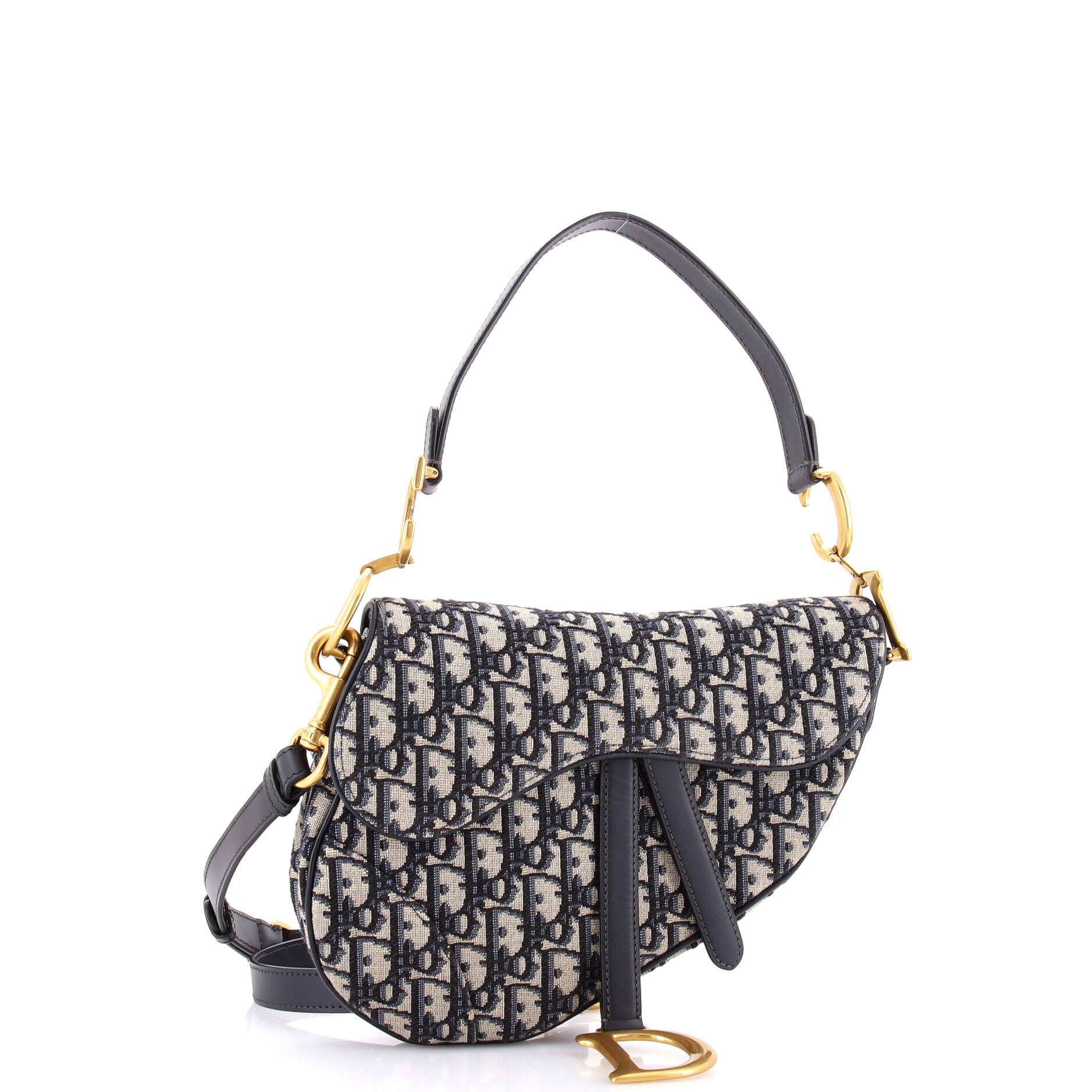 Saddle Handbag with Strap Oblique Canvas Medium