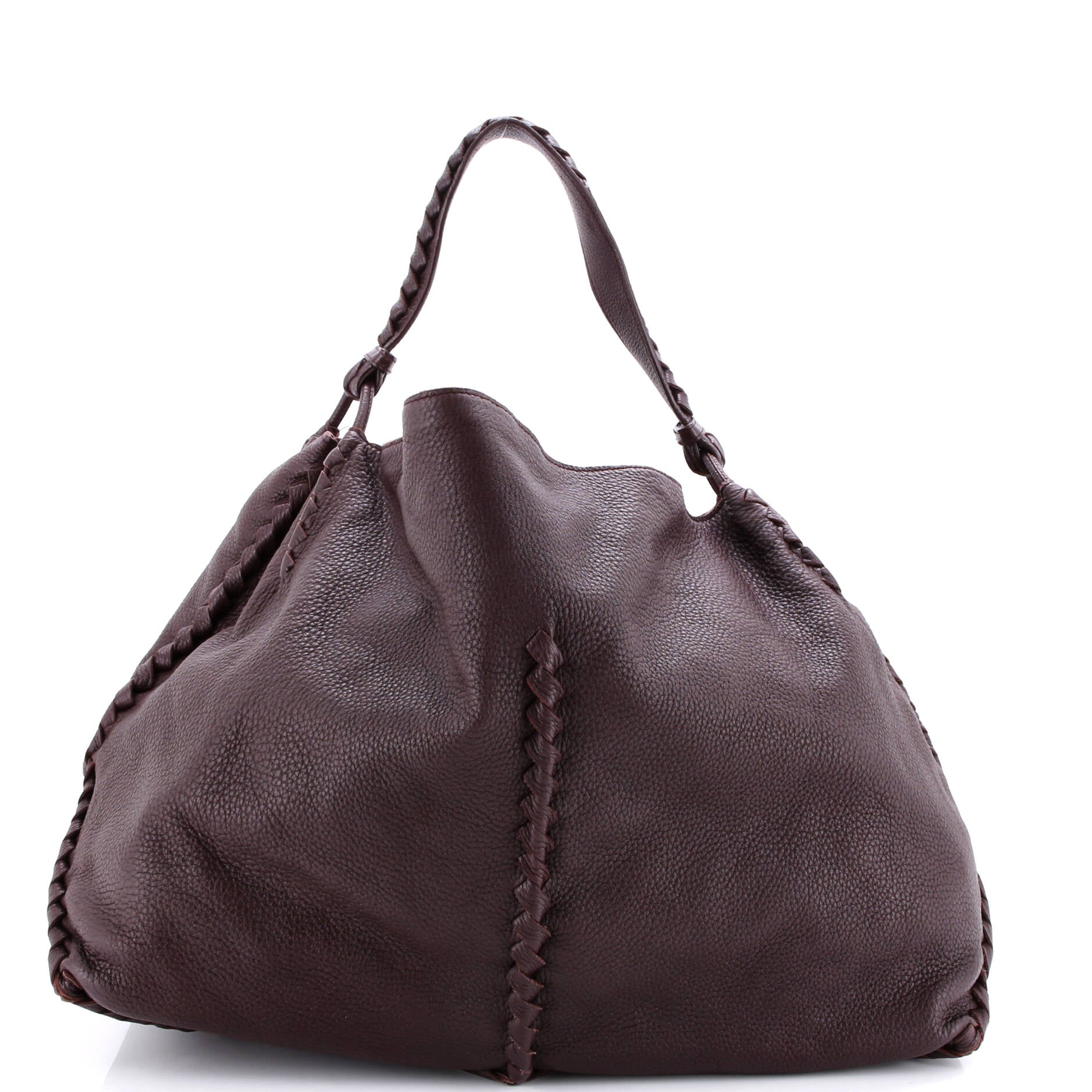 Open Hobo Cervo with Intrecciato Detail Medium