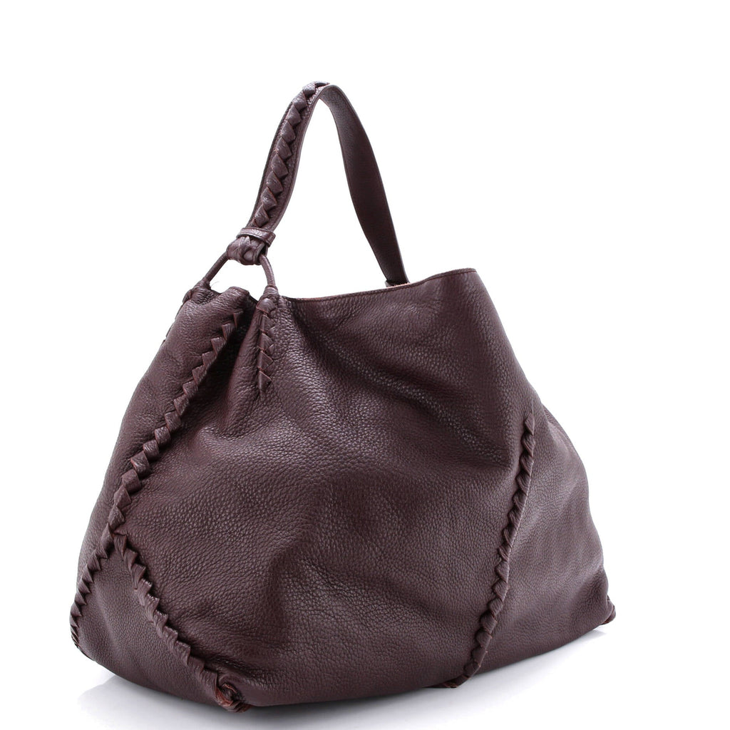 Open Hobo Cervo with Intrecciato Detail Medium