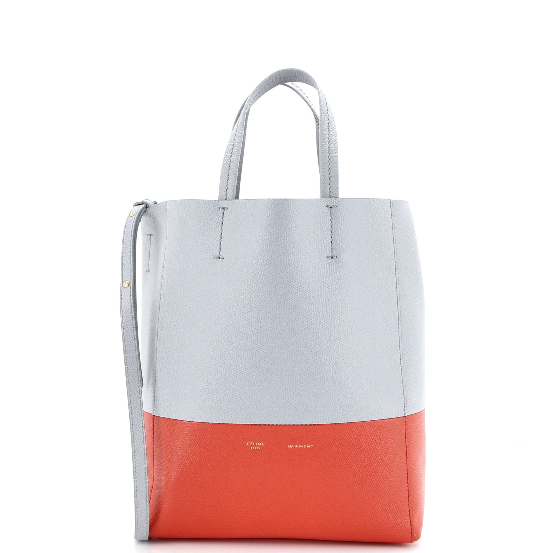 Vertical Bi-Cabas Tote Grained Calfskin Small