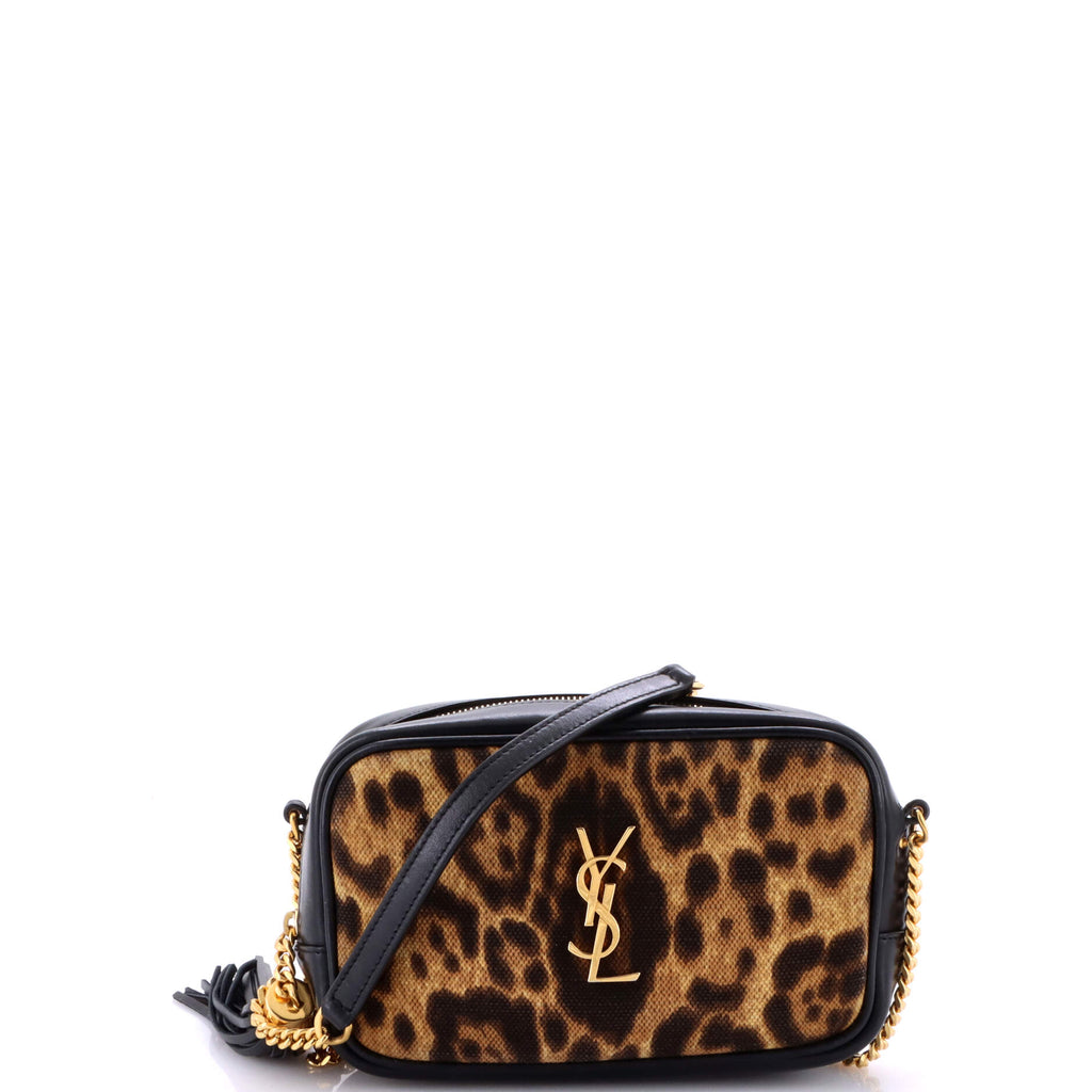 Lou Camera Bag Printed Canvas and Leather Mini
