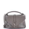 Classic Monogram College Bag Crocodile Embossed Leather Medium