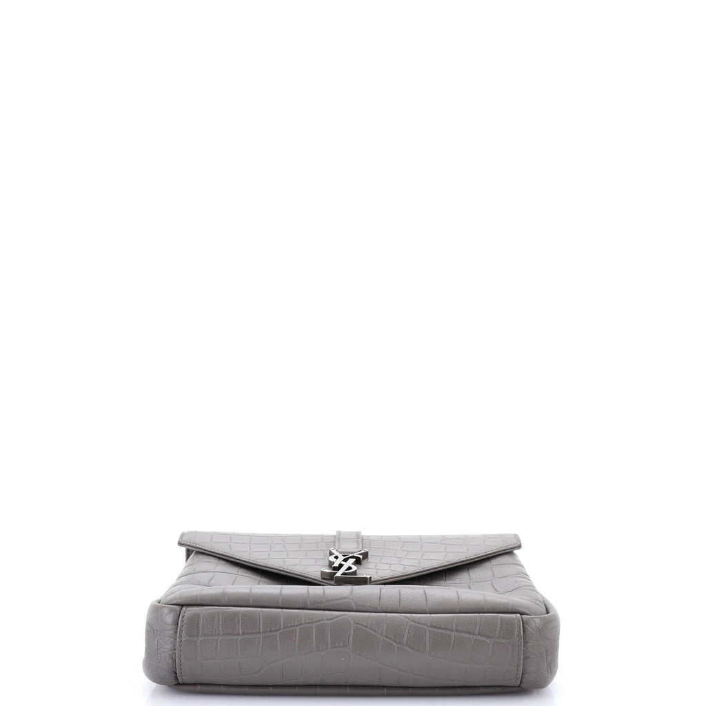 Classic Monogram College Bag Crocodile Embossed Leather Medium