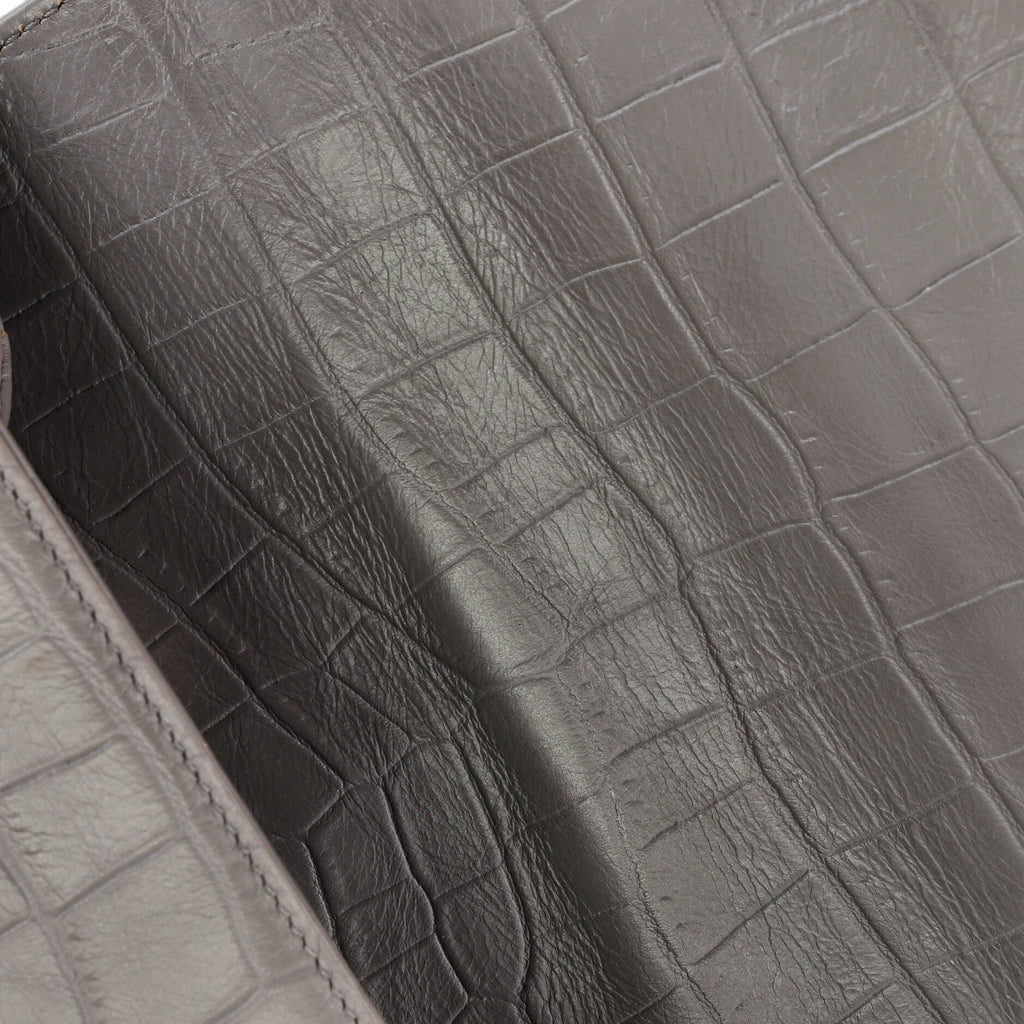 Classic Monogram College Bag Crocodile Embossed Leather Medium