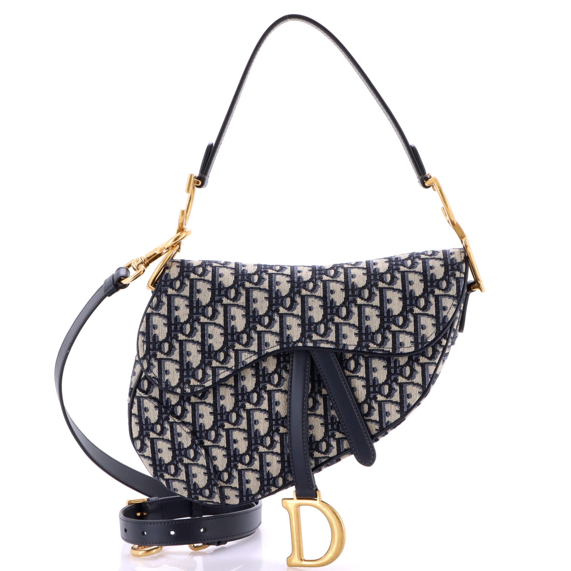 Saddle Handbag with Strap Oblique Canvas Medium