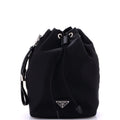 Drawstring Wristlet Bucket Bag Tessuto Small