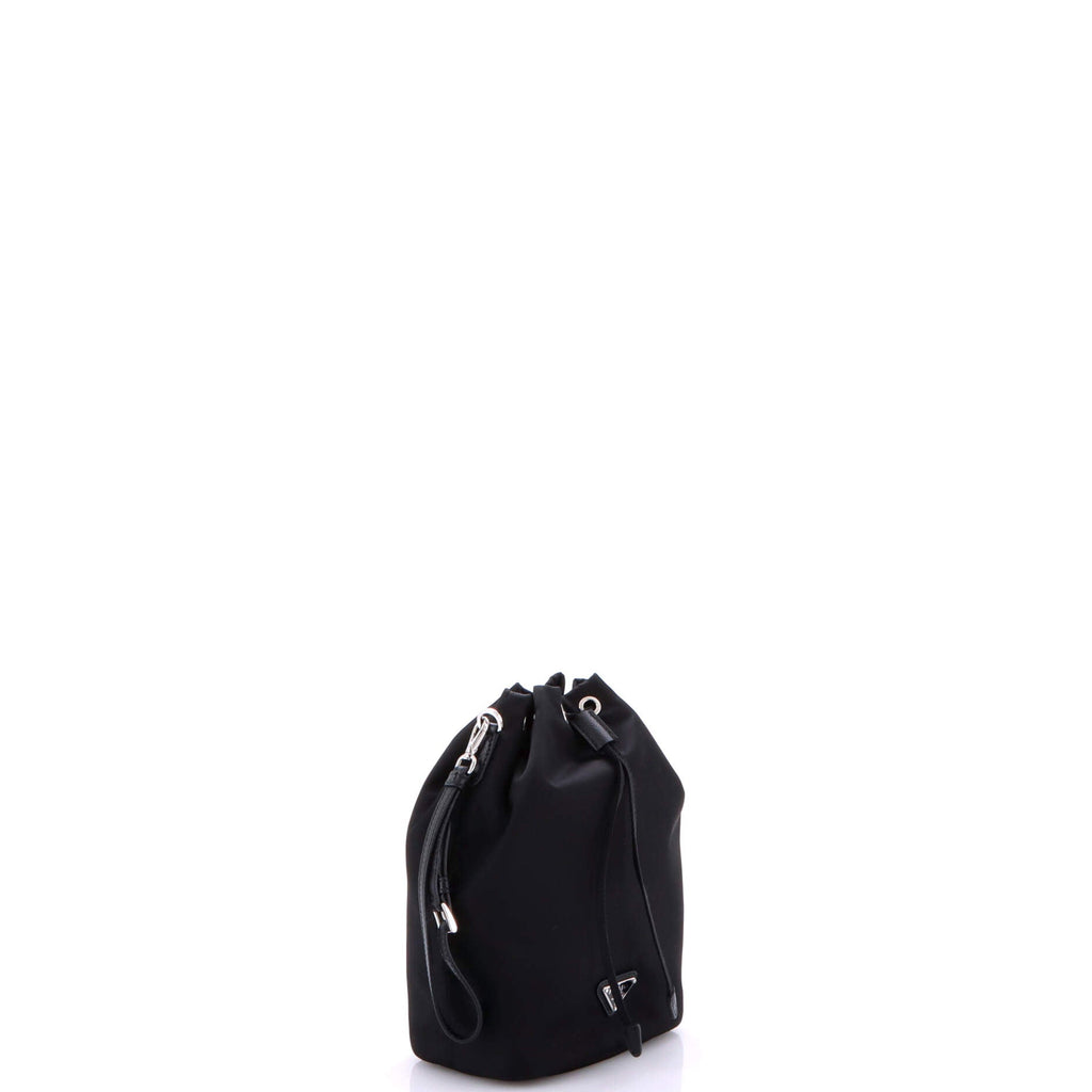 Drawstring Wristlet Bucket Bag Tessuto Small