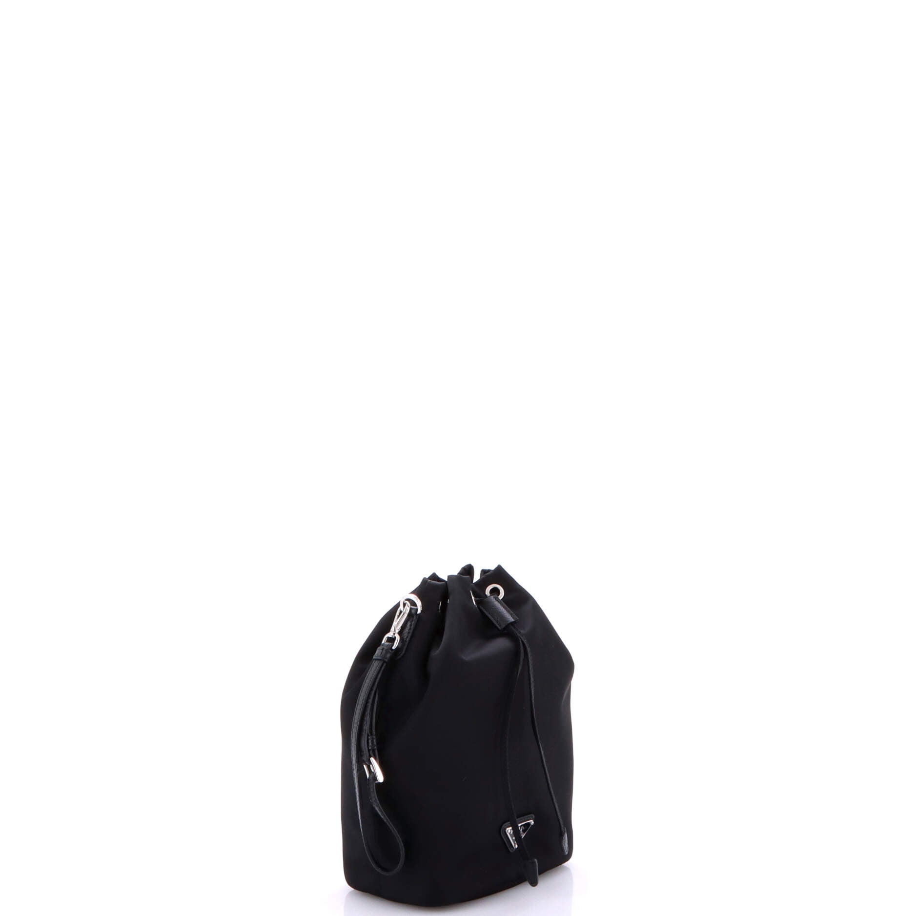Drawstring Wristlet Bucket Bag Tessuto Small