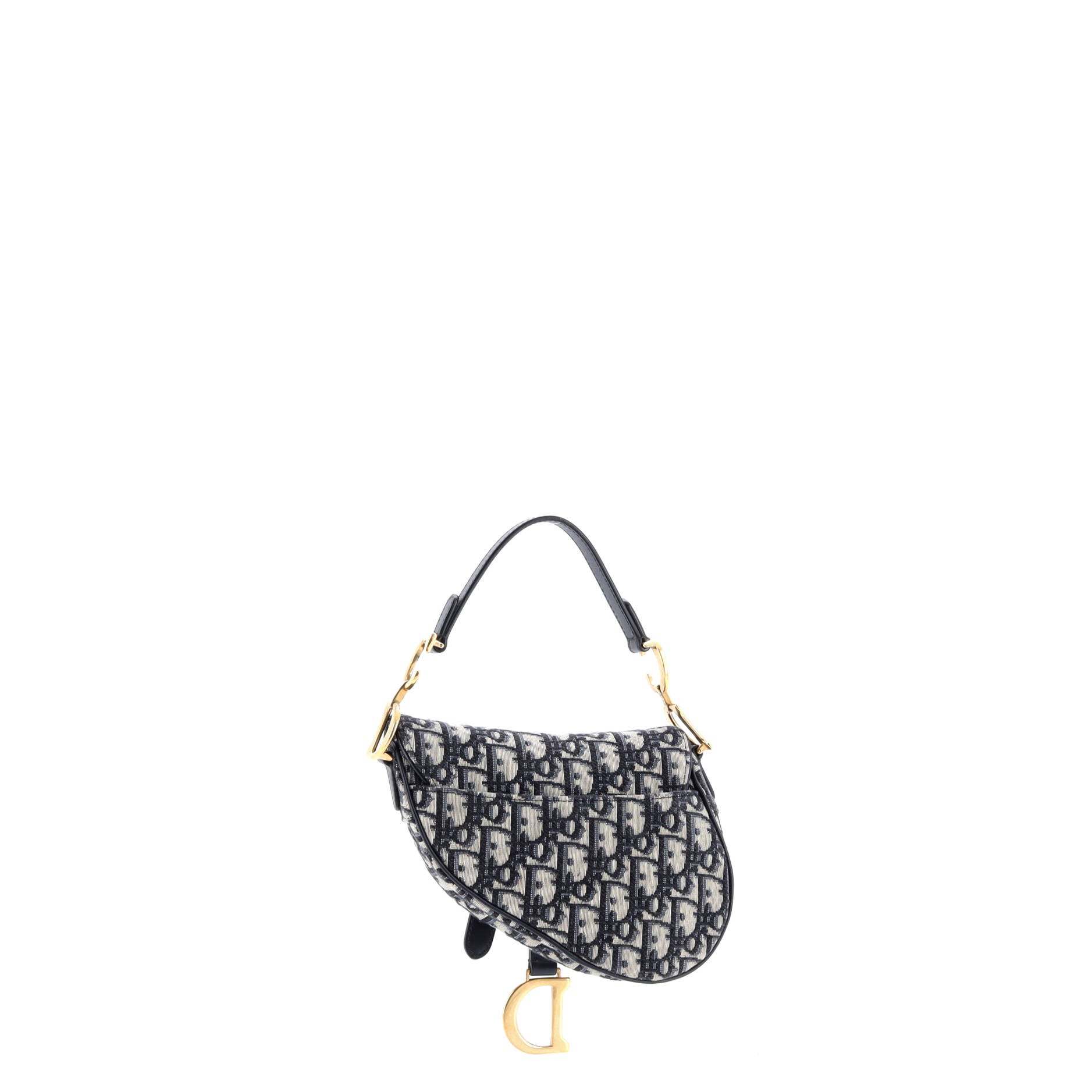 Saddle Handbag with Strap Oblique Canvas Mini