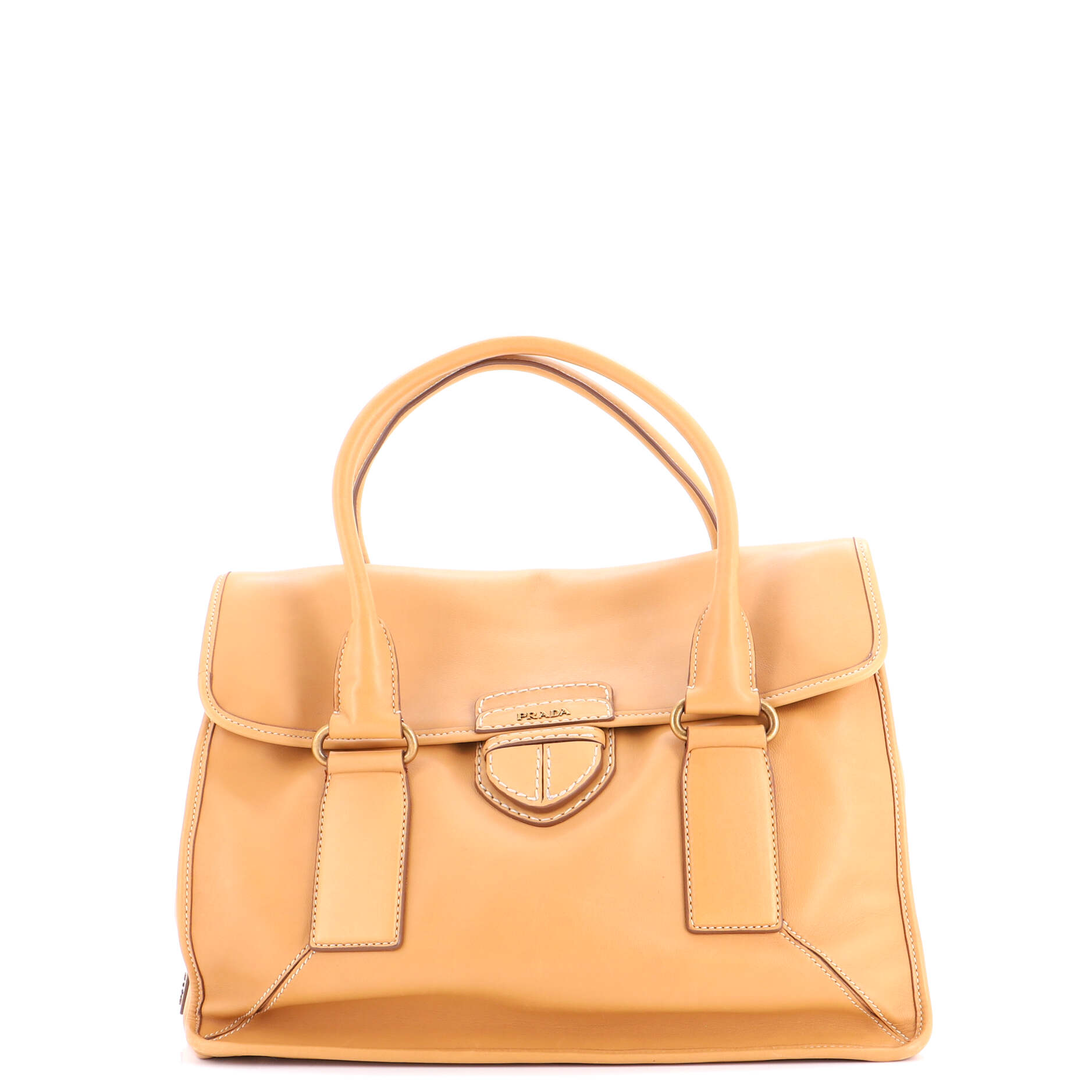Pushlock Flap Tote Leather Large