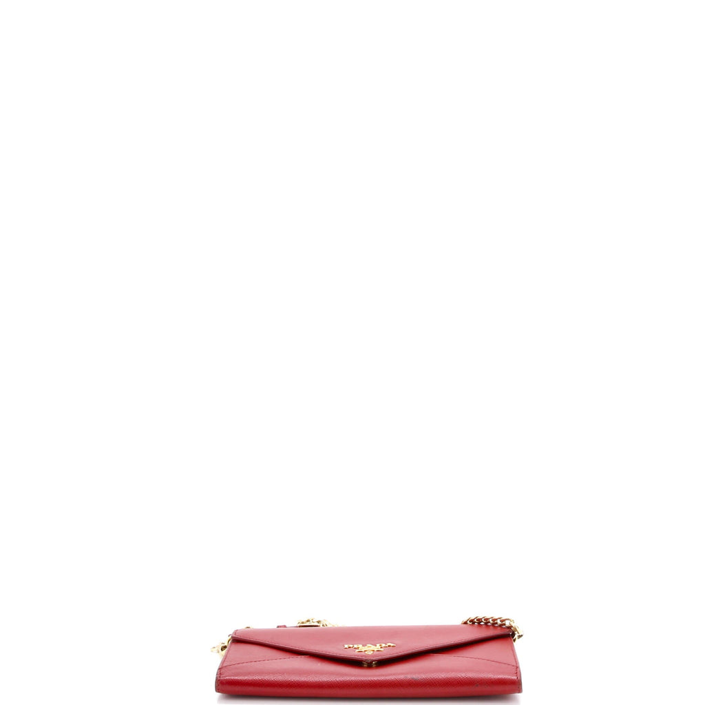 Envelope Wallet on Chain Saffiano Leather