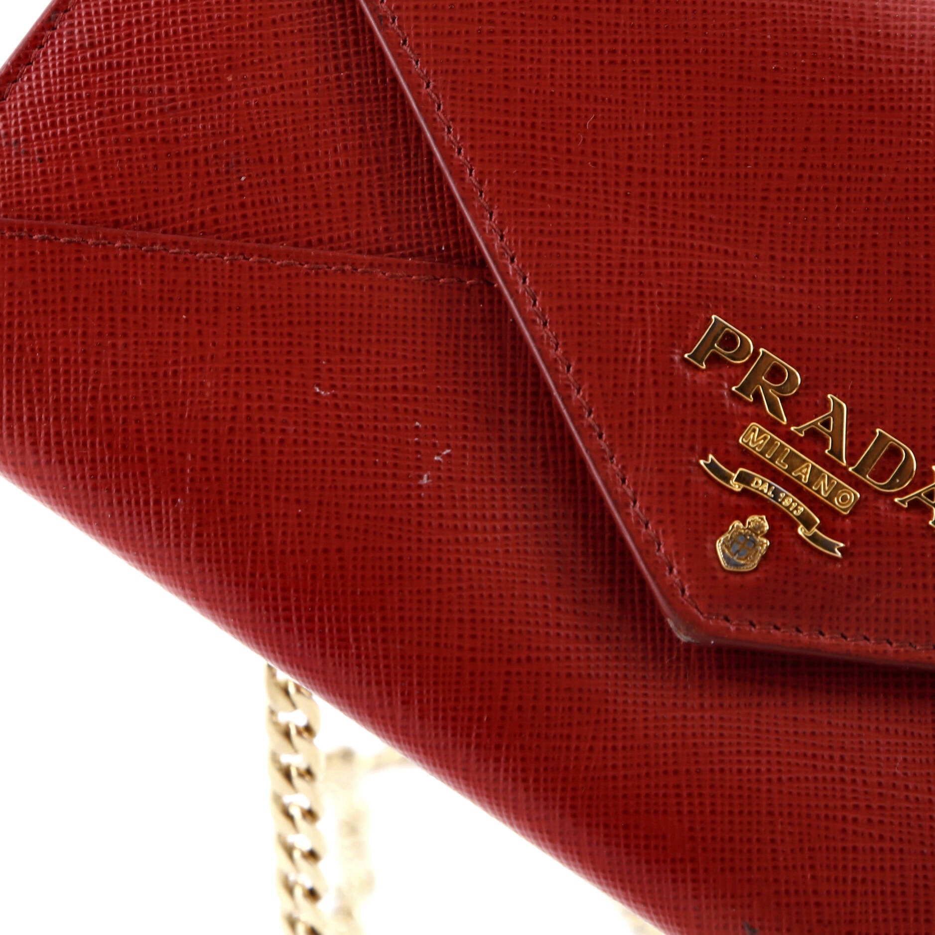 Envelope Wallet on Chain Saffiano Leather