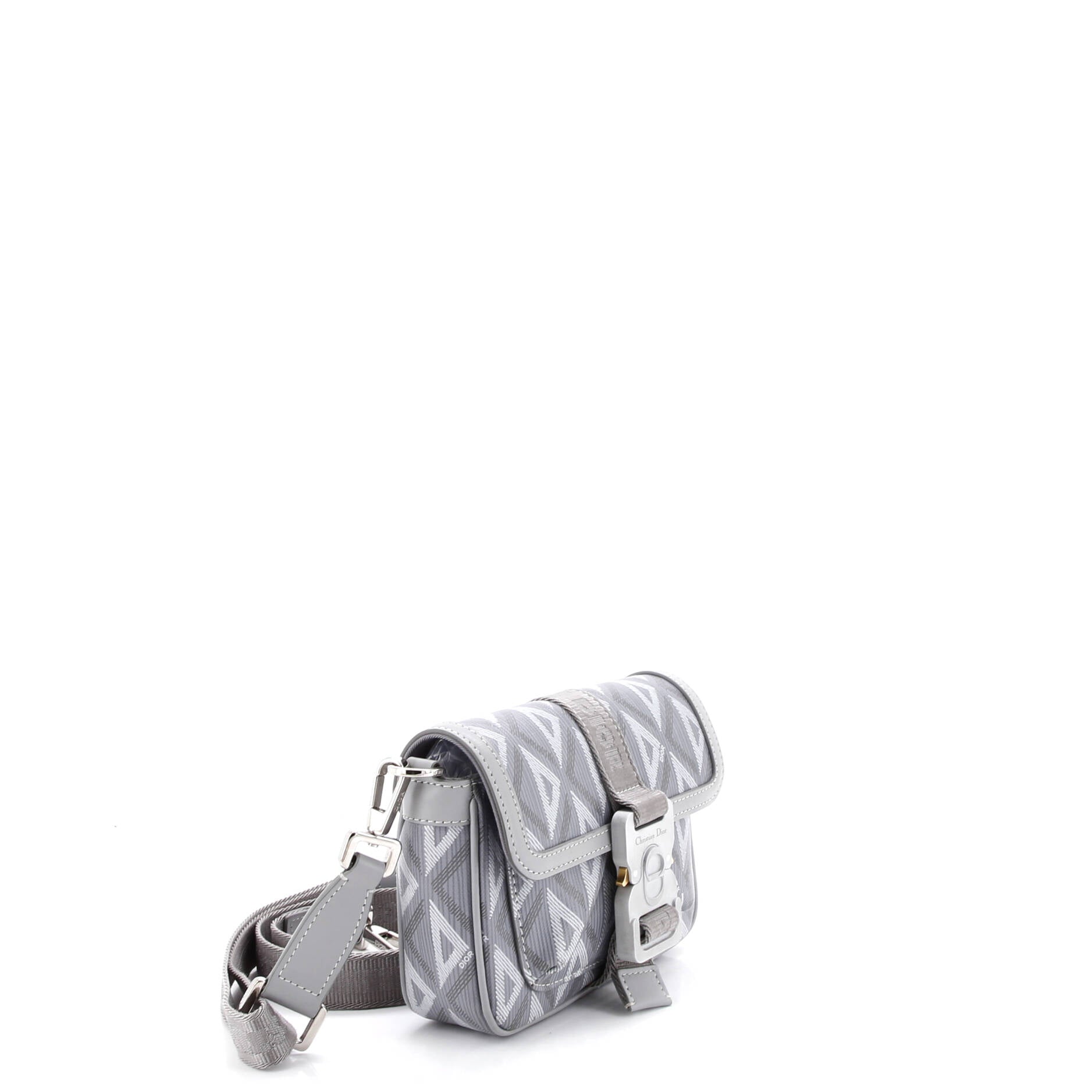 Hit the Road Flap Crossbody Bag CD Diamond Coated Canvas and Leather Mini