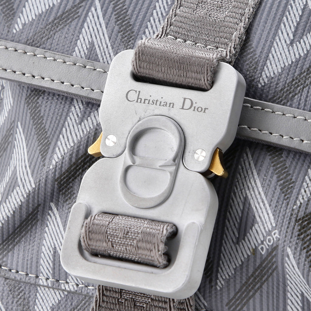 Hit the Road Flap Crossbody Bag CD Diamond Coated Canvas and Leather Mini