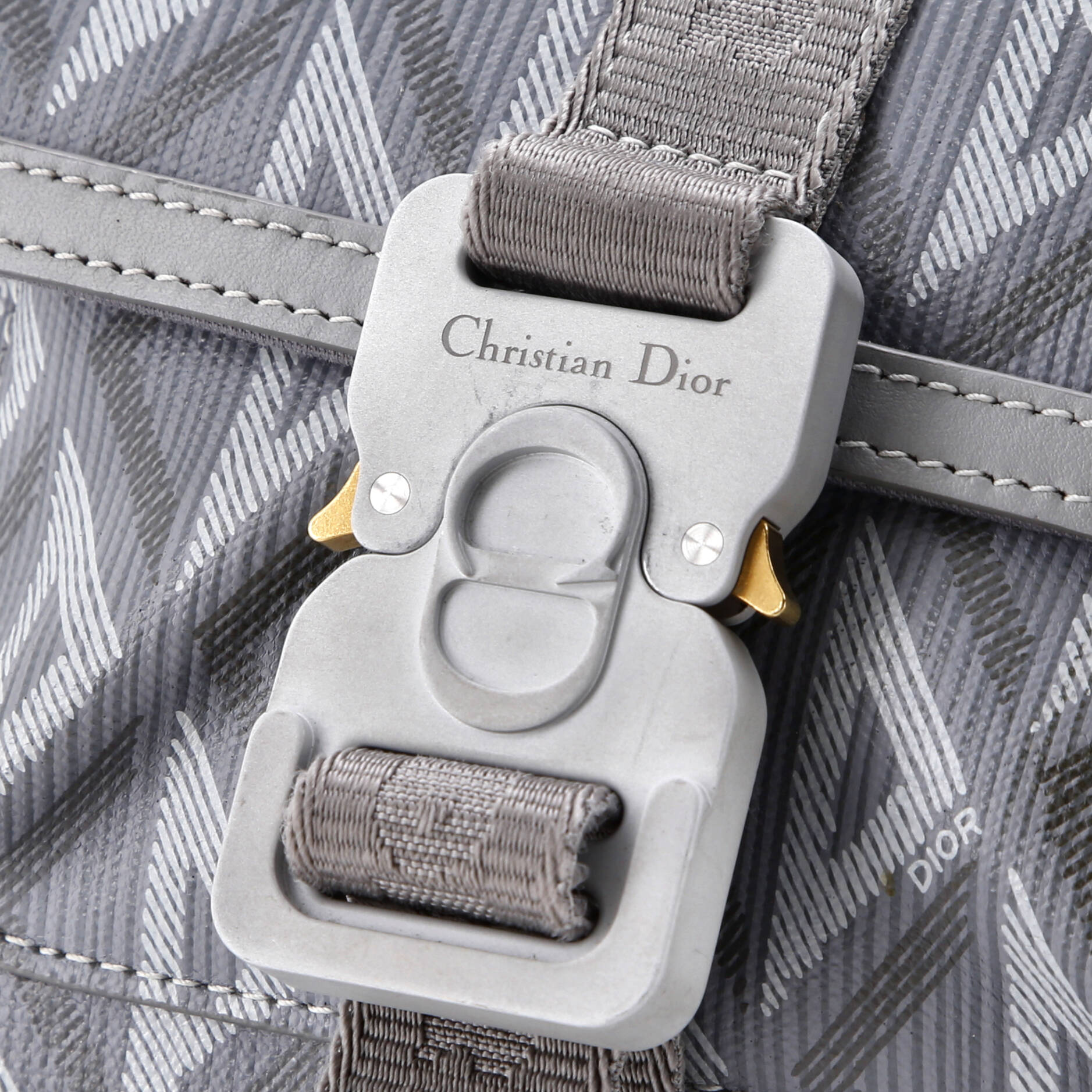Hit the Road Flap Crossbody Bag CD Diamond Coated Canvas and Leather Mini