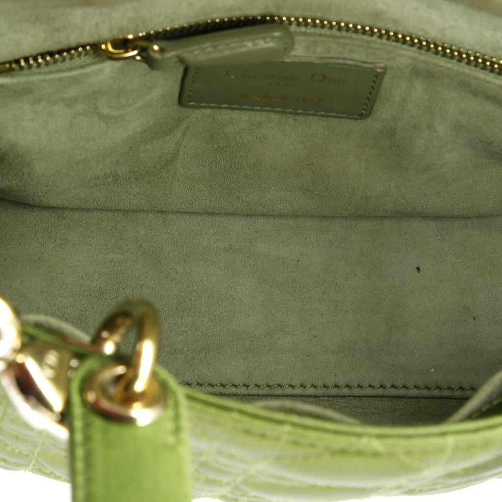 My ABCDior Lady Dior Bag Cannage Quilt Satin with Crystal Charms