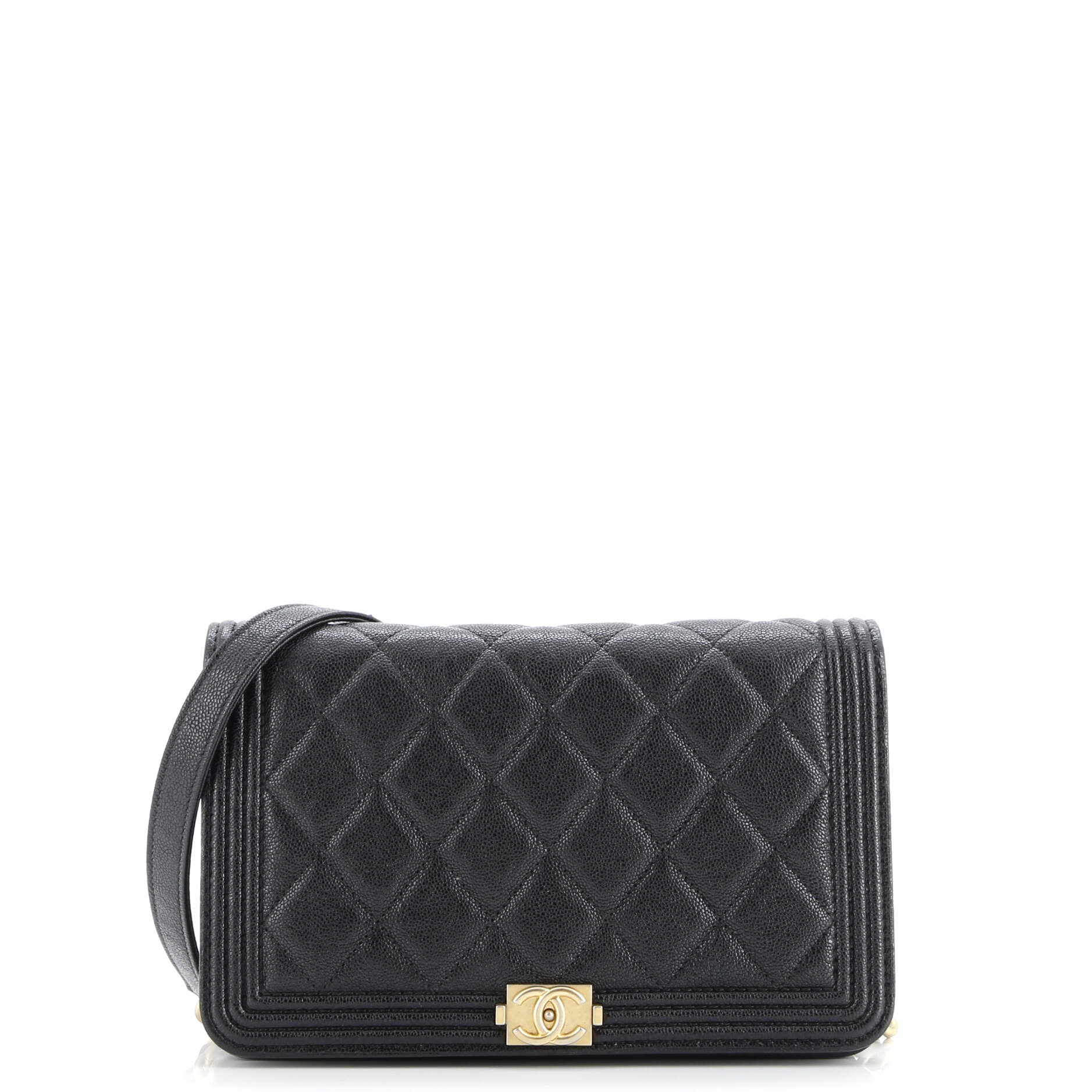 Boy Wallet on Chain Quilted Caviar