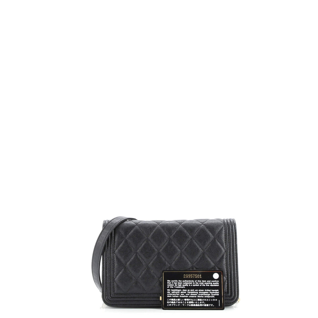 Boy Wallet on Chain Quilted Caviar