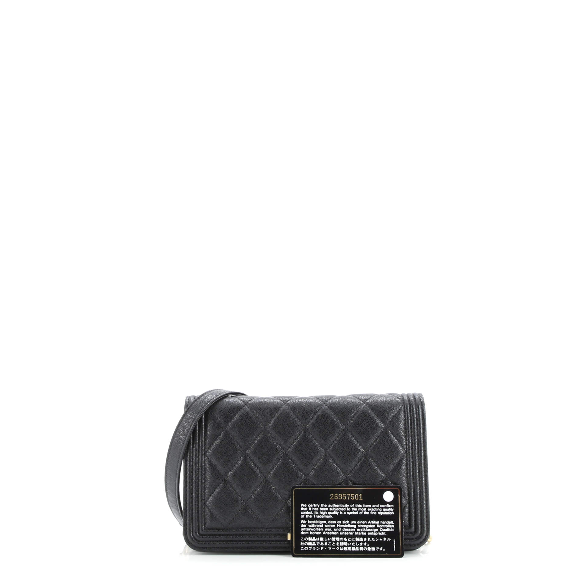 Boy Wallet on Chain Quilted Caviar