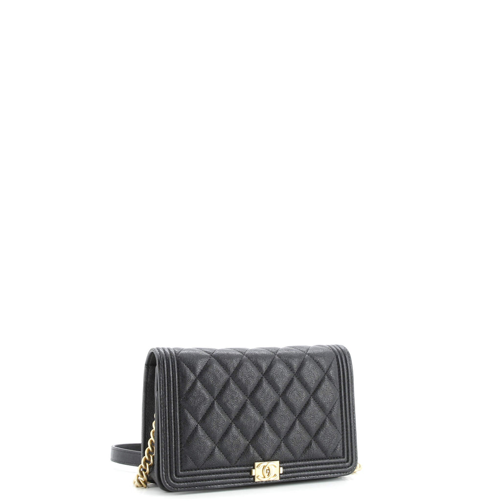 Boy Wallet on Chain Quilted Caviar