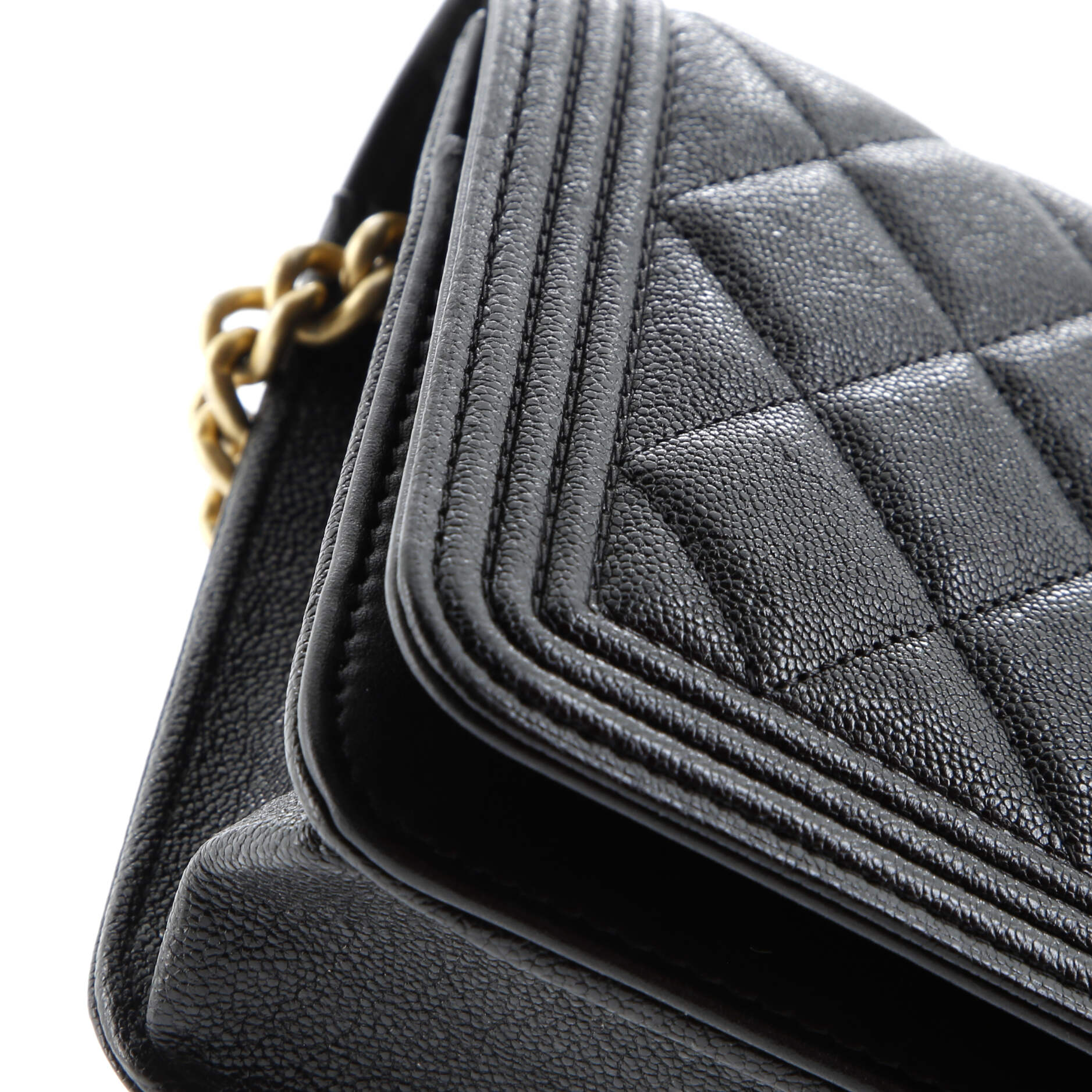 Boy Wallet on Chain Quilted Caviar